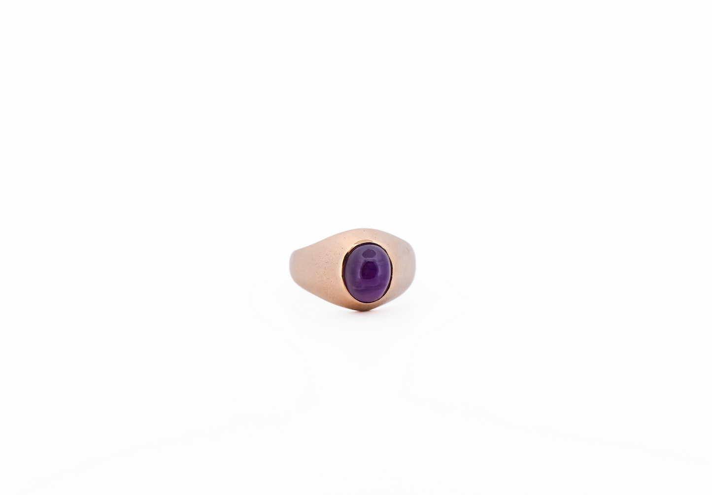 Exceptional Natural Purple Star Sapphire Set in Wide 18k Ring