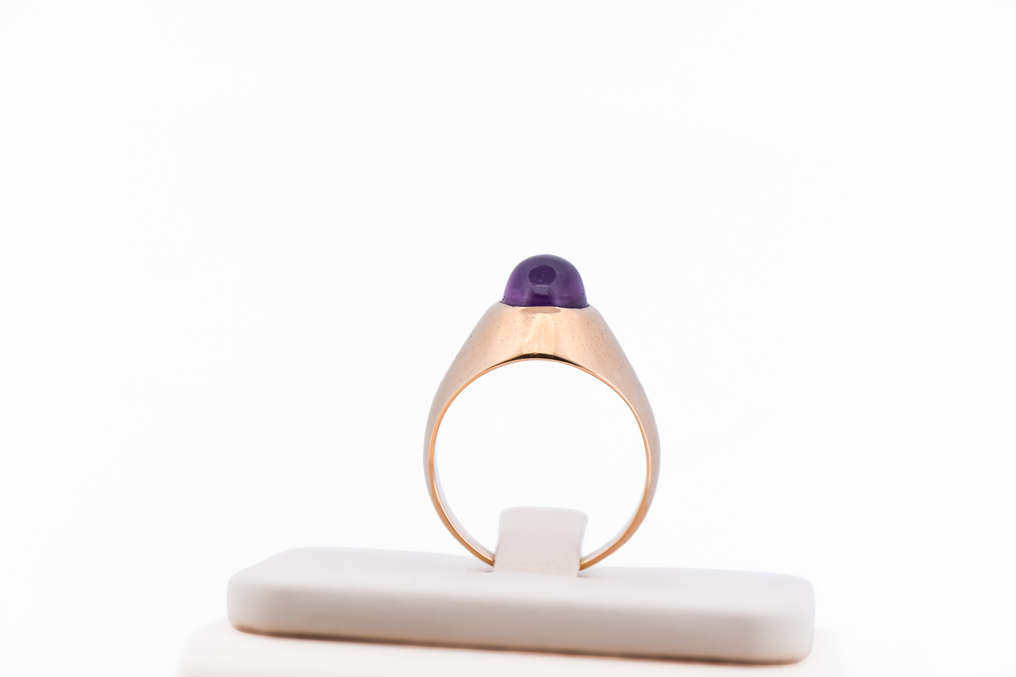 Exceptional Natural Purple Star Sapphire Set in Wide 18k Ring