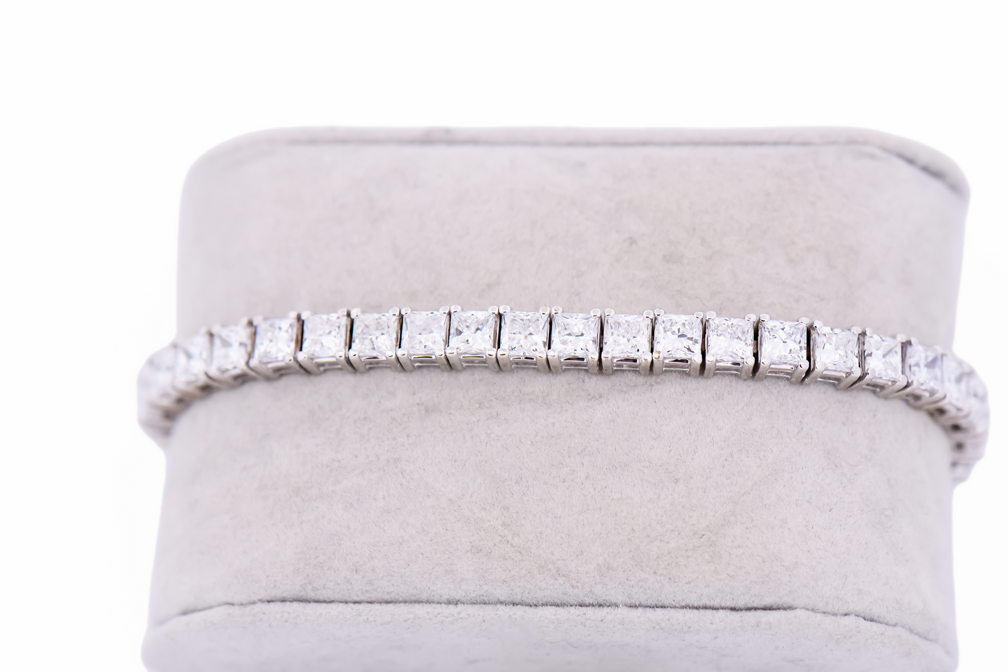 Fab Princess Cut Diamond Tennis Bracelet in White Gold