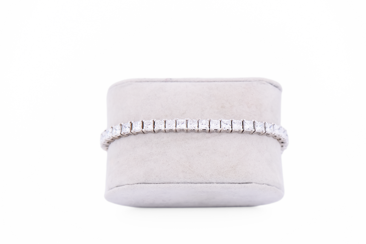 Fab Princess Cut Diamond Tennis Bracelet in White Gold