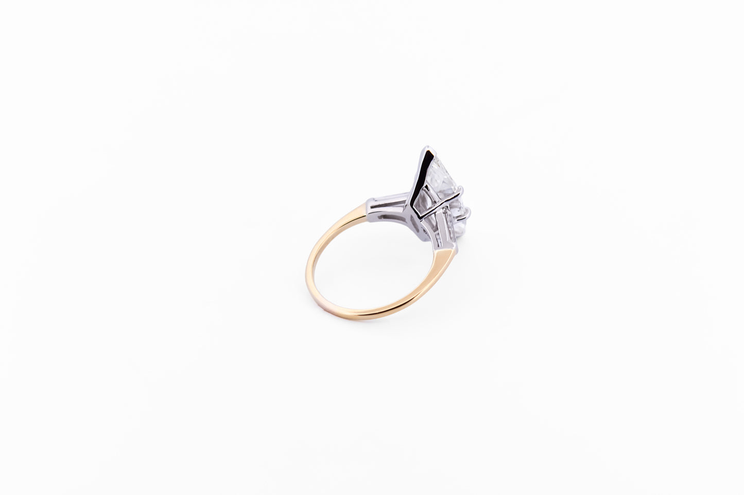 Fabulous Vintage 3ct Marquise Diamond Engagement Ring with Baguette Accents