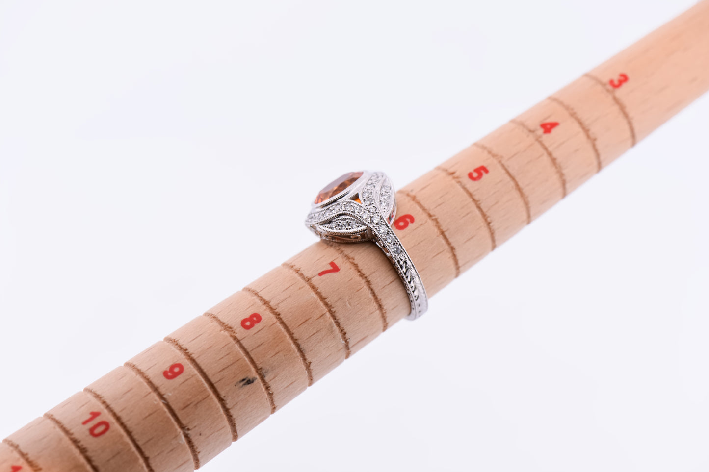 Fox's Custom Spessartite & Diamond Ring - Rare Orange Garnet