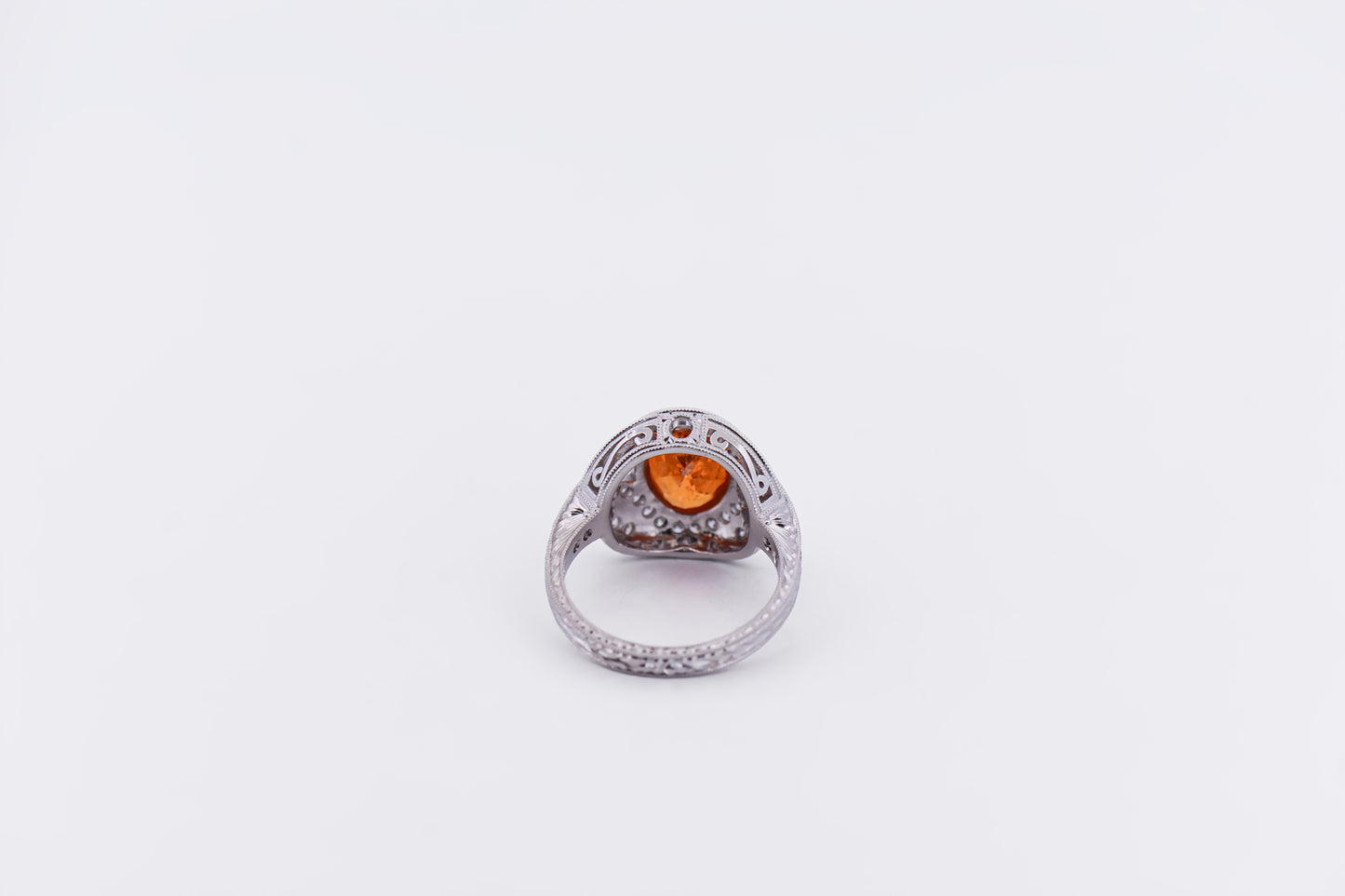 Fox's Custom Spessartite & Diamond Ring - Rare Orange Garnet