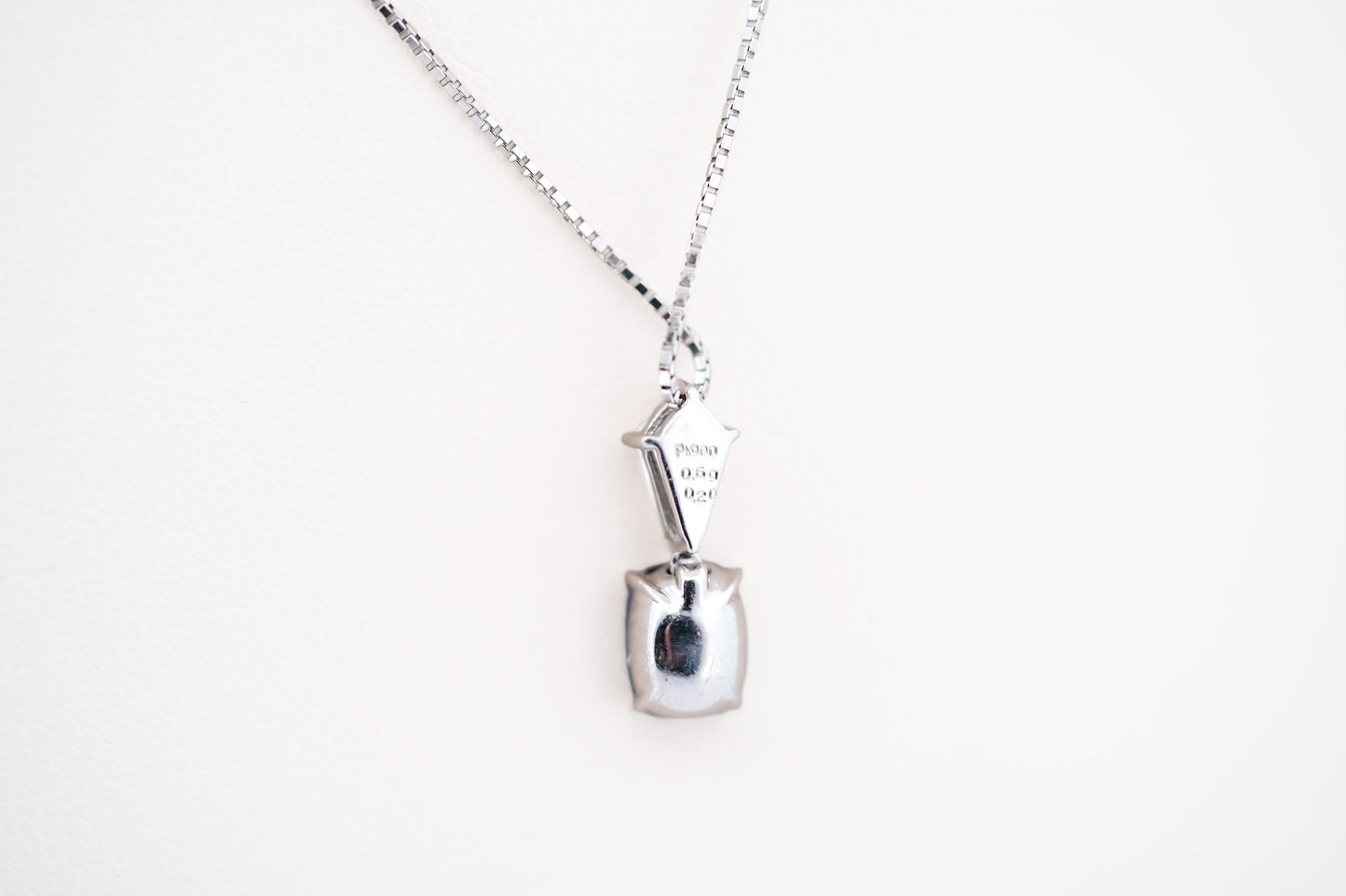 Gemmy Cushion Cut Brazilian Alexandrite & Kite Shaped Diamond Necklace in Platinum