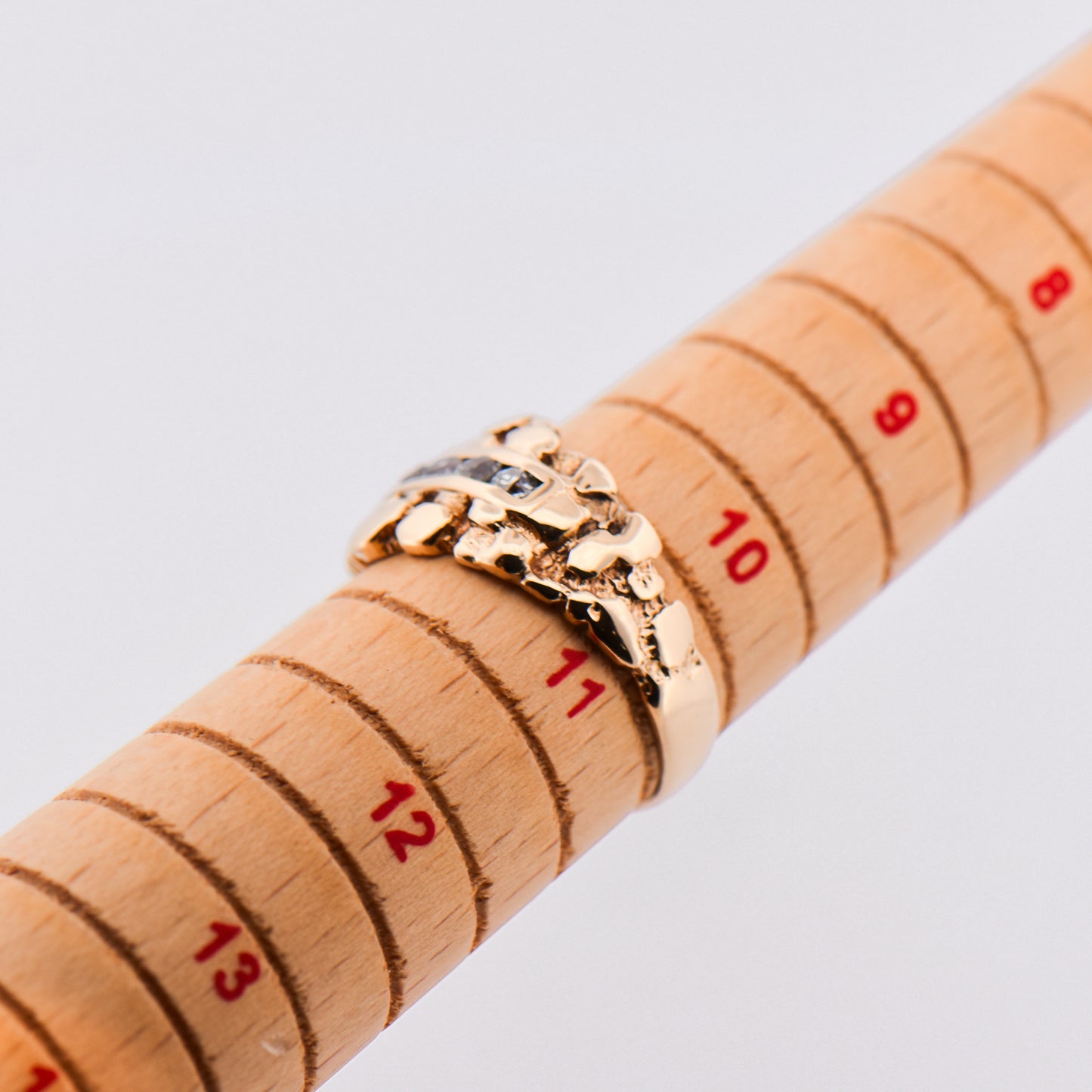 Gent's Nugget Style Wedding Band with Diamonds