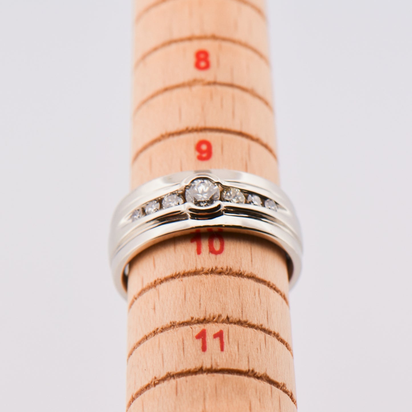 Men's 14k White Gold Diamond Comfort Fit Wedding Band
