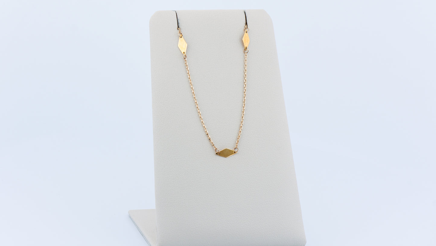 Geometric Station Chain in Yellow Gold