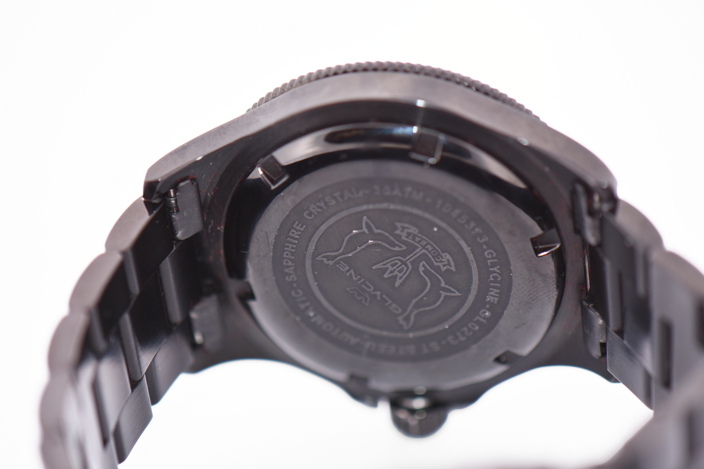 Glycine Combat Automatic Wrist Watch - Black Steel with Rare Green Bezel