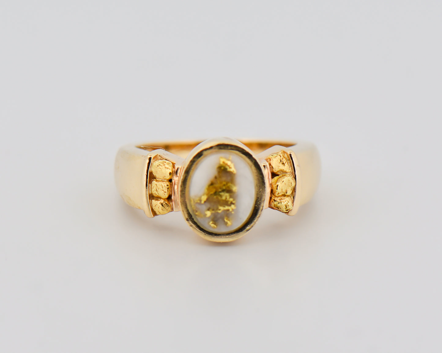 Natural Gold Quartz Nugget Ring in Yellow Gold