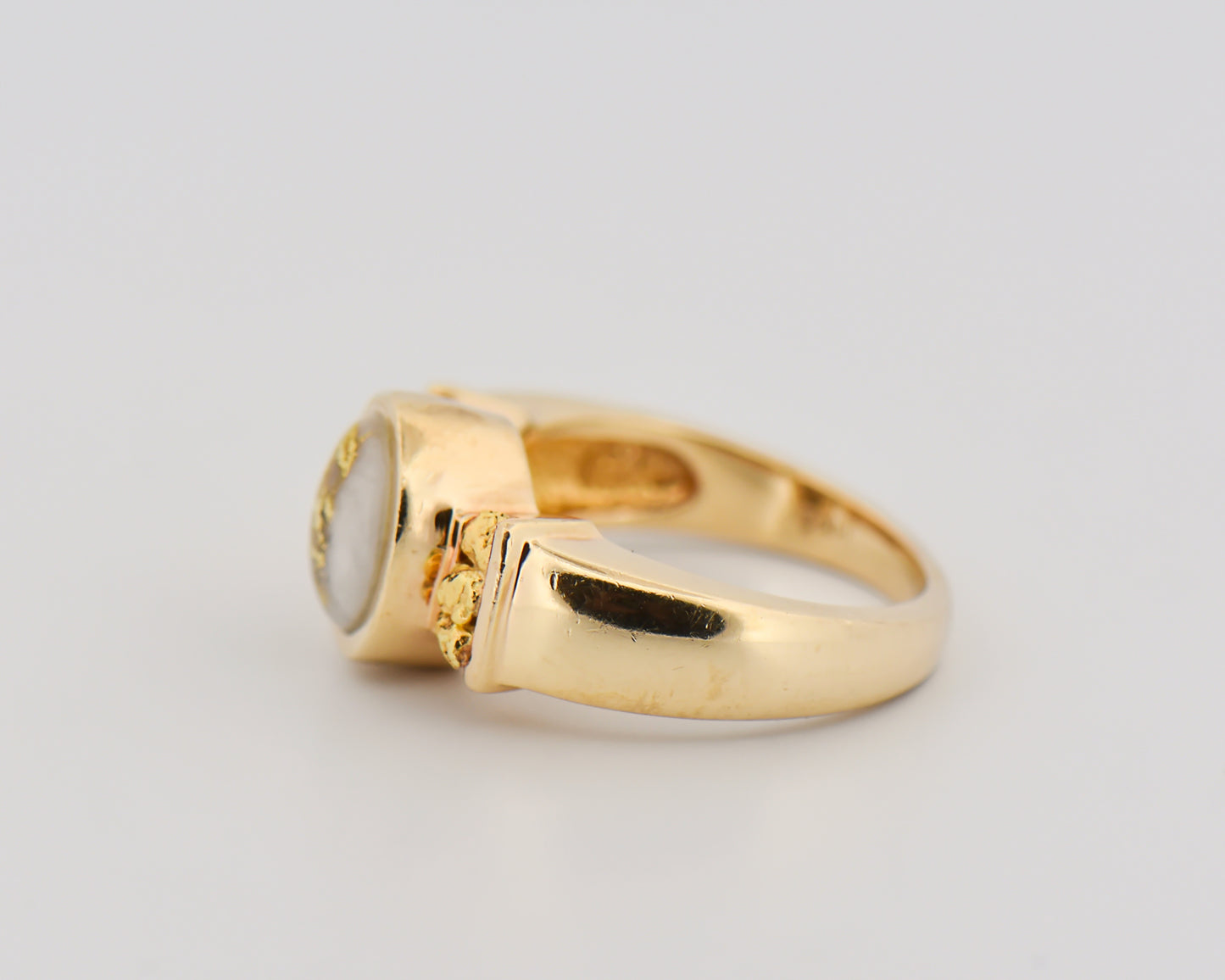 Natural Gold Quartz Nugget Ring in Yellow Gold
