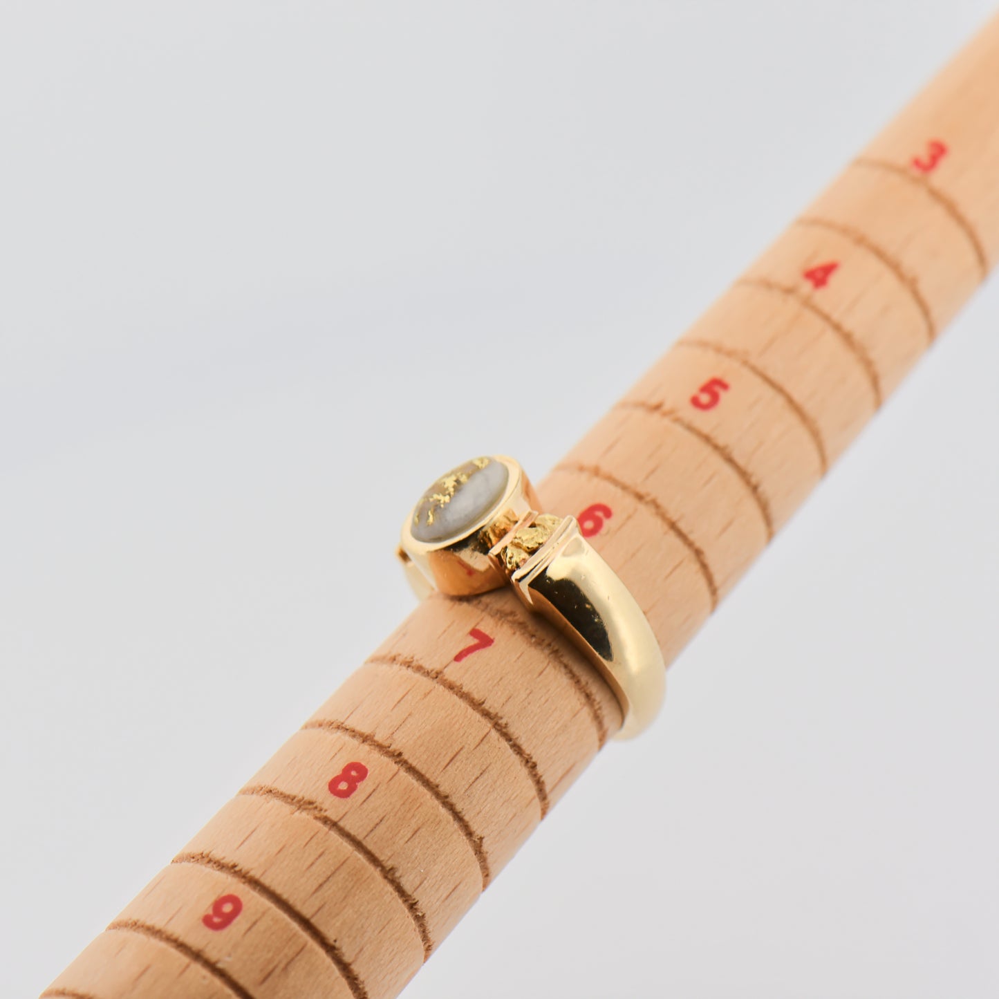 Natural Gold Quartz Nugget Ring in Yellow Gold