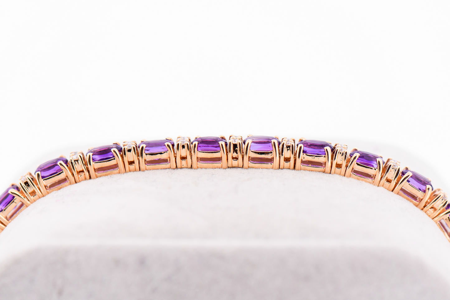 High Quality Estate Amethyst & Diamond Tennis Bracelet