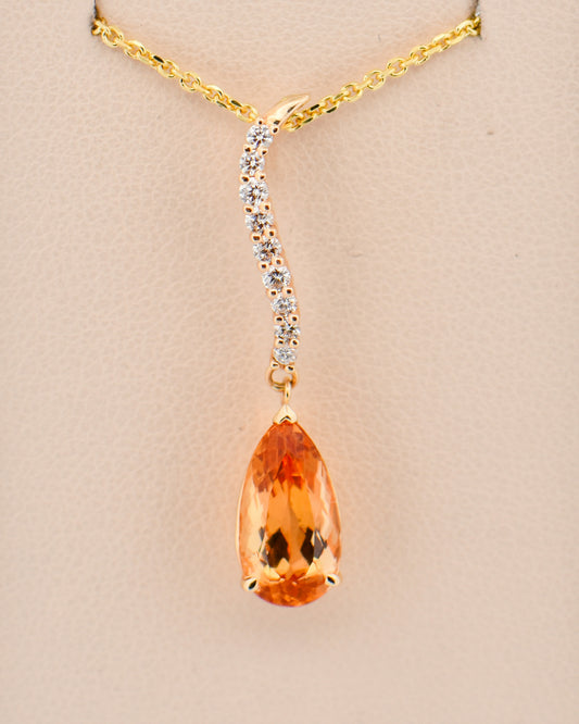 Top Quality Orange Imperial Topaz Pendant