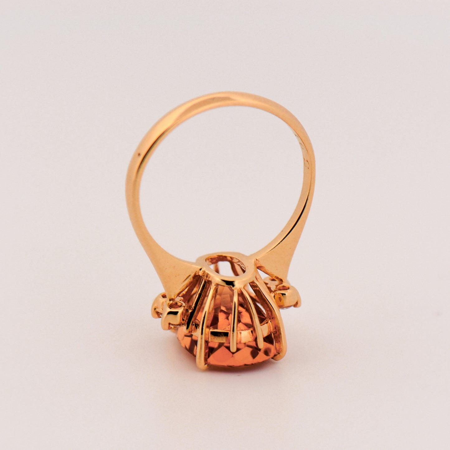 Amazing Large Orange Imperial Topaz & Diamond Ring