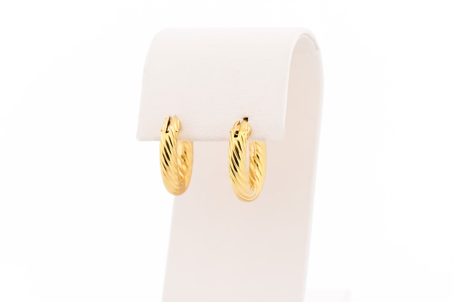 Italian 18k Yellow Gold Fancy Oval Hoop Earrings
