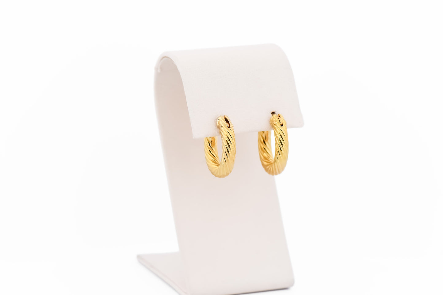 Italian 18k Yellow Gold Fancy Oval Hoop Earrings