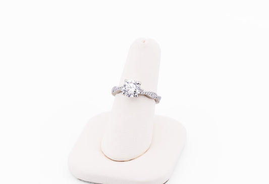 Lab Diamond Engagement Ring with Woven Infinity Setting in White Gold