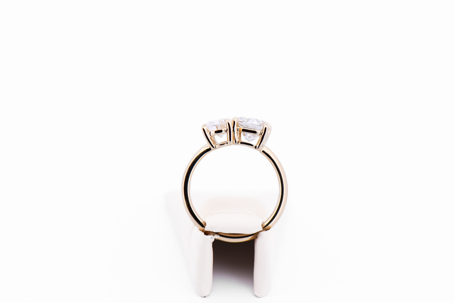 Lab Diamond Toi et Moi Engagement Ring in Yellow Gold