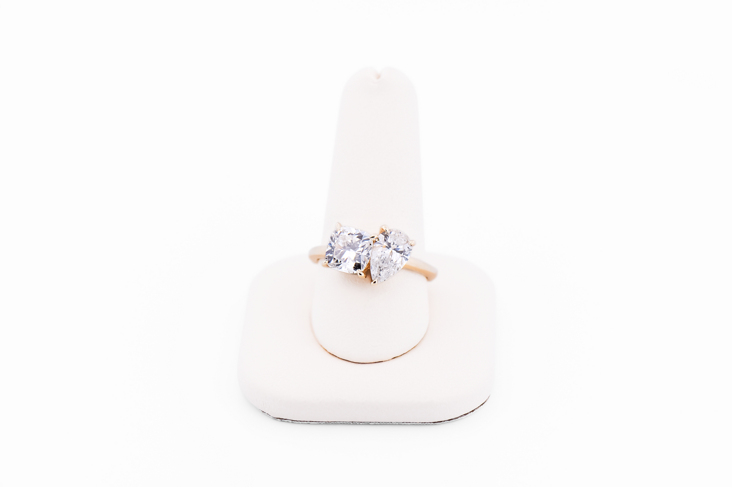 Lab Diamond Toi et Moi Engagement Ring in Yellow Gold