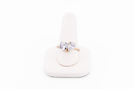 Lab Diamond Toi et Moi Engagement Ring in Yellow Gold