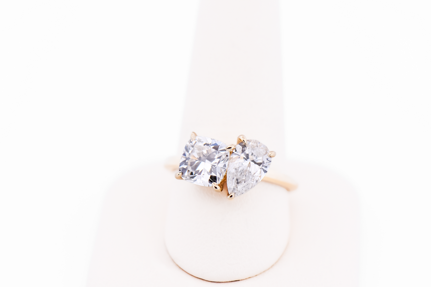 Lab Diamond Toi et Moi Engagement Ring in Yellow Gold