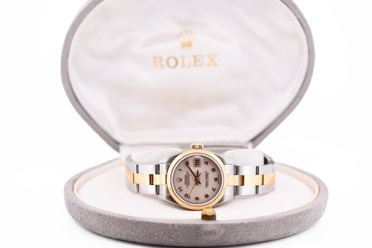 Ladies Two-Tone Rolex Datejust 26mm with Ivory Dial