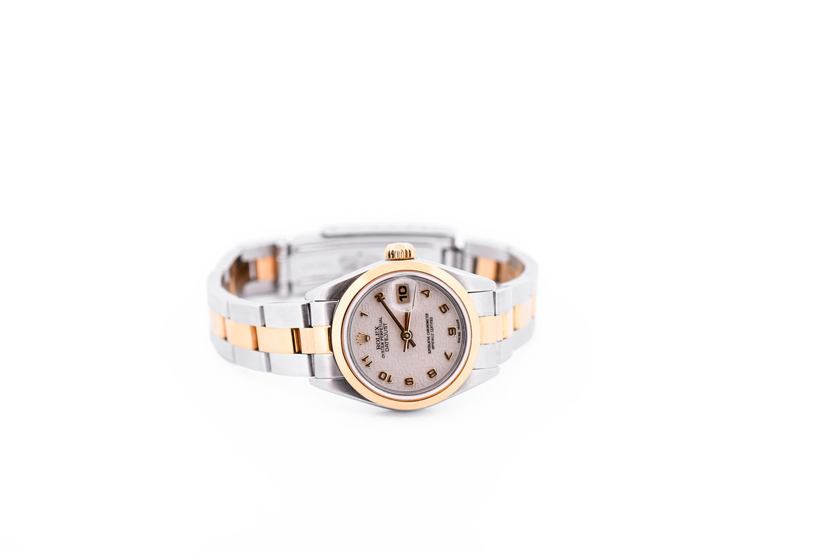 Ladies Two-Tone Rolex Datejust 26mm with Ivory Dial
