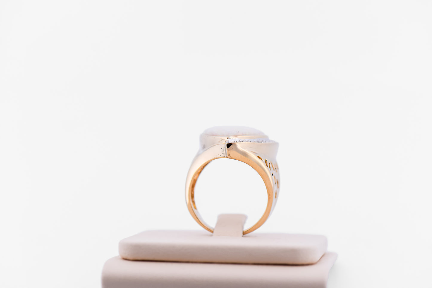 Large Triangular Australian Opal & Diamond Cocktail Ring