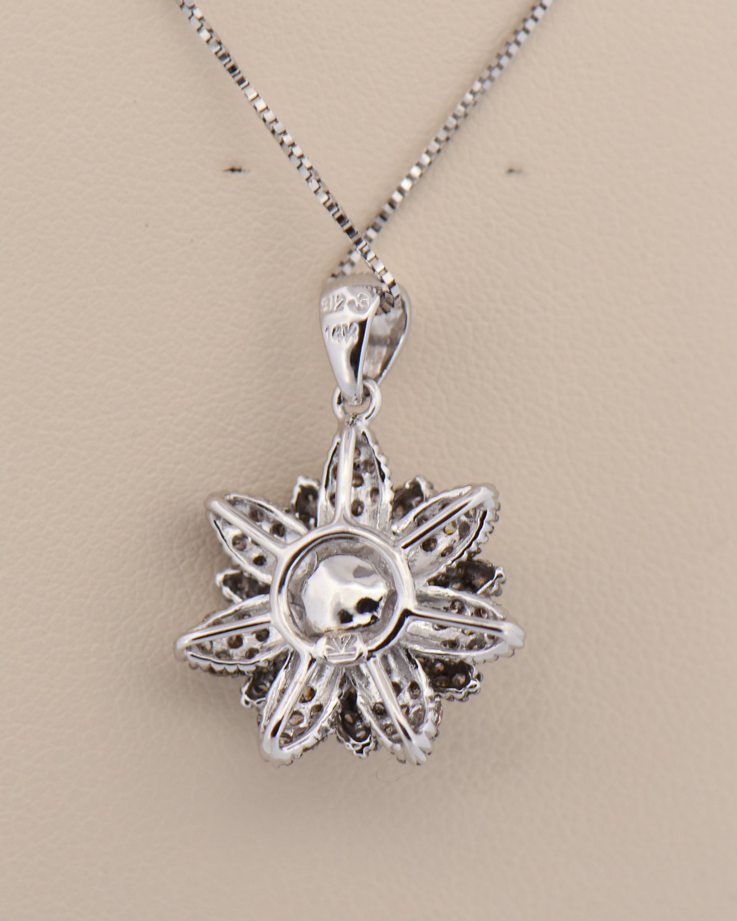 LeVian Chocolate Diamond Flower Pendant in White Gold