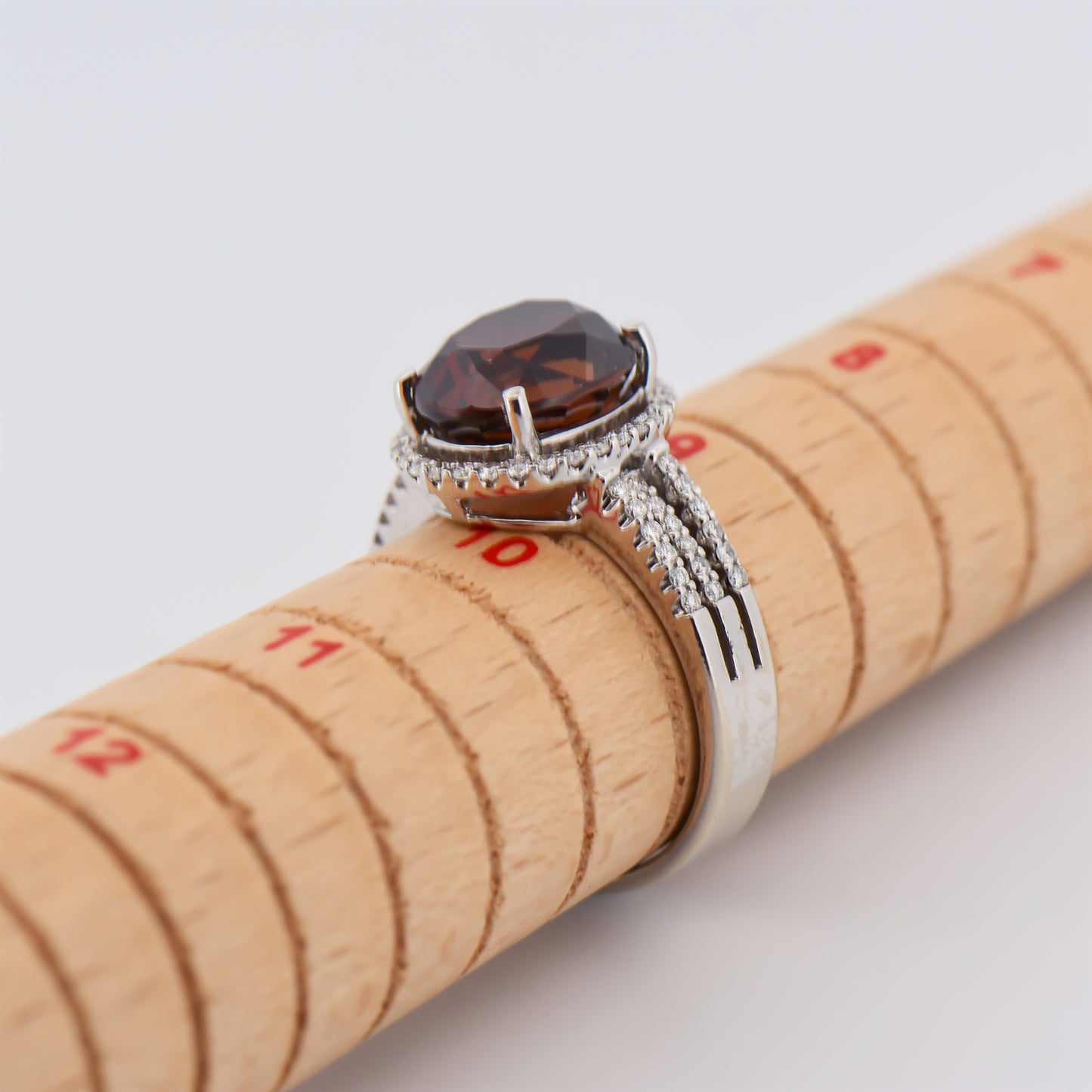 Malaya Garnet and Diamond Ring in White Gold