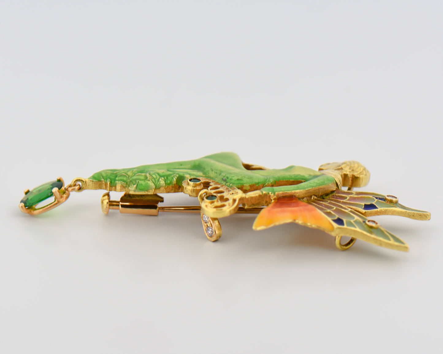 Masriera Enamel Nymph or Fairy Pendant - Art Nouveau Style