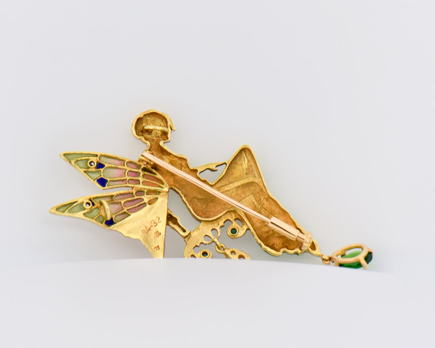 Masriera Enamel Nymph or Fairy Pendant - Art Nouveau Style