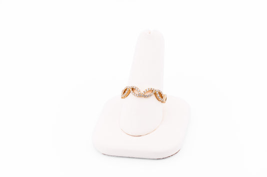 Modern 18k Yellow Gold & Diamond Leaf Wedding Band or Anniversary Ring