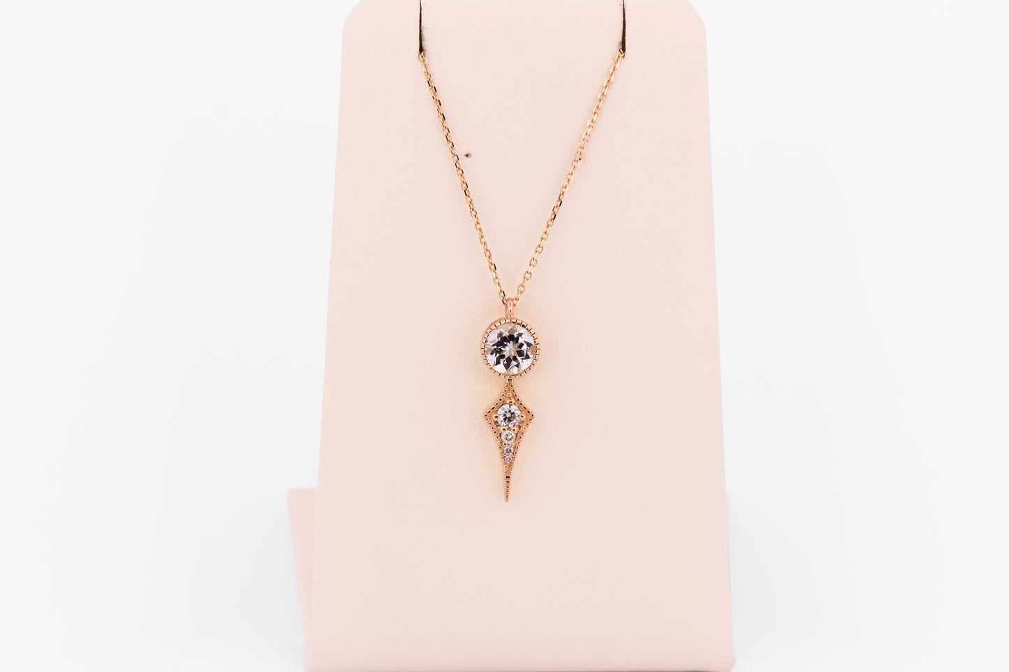Modern Aquamarine & Diamond Necklace in Yellow Gold