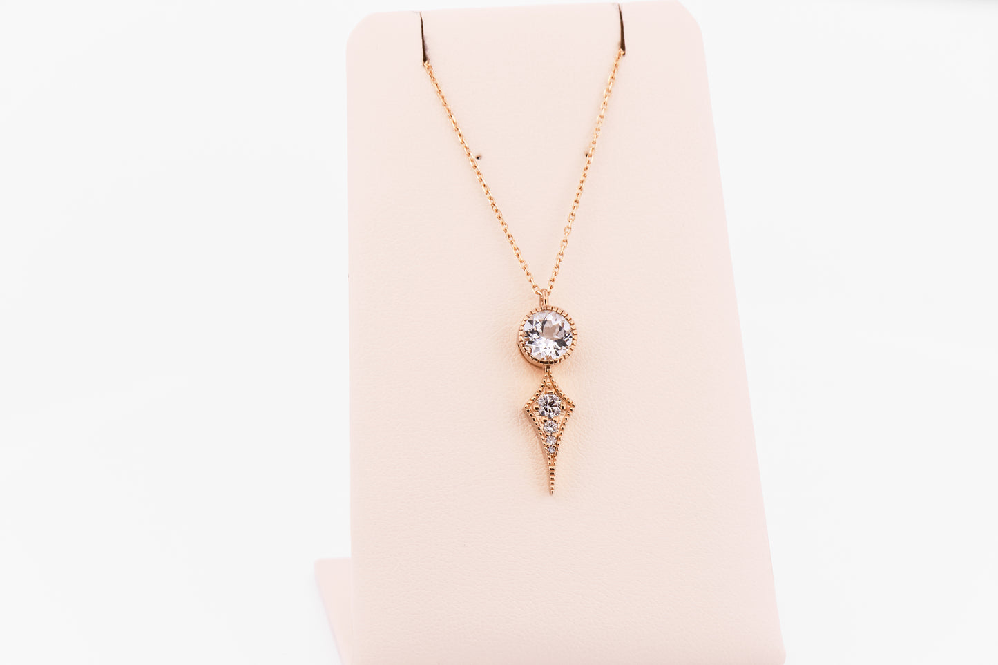 Modern Aquamarine & Diamond Necklace in Yellow Gold