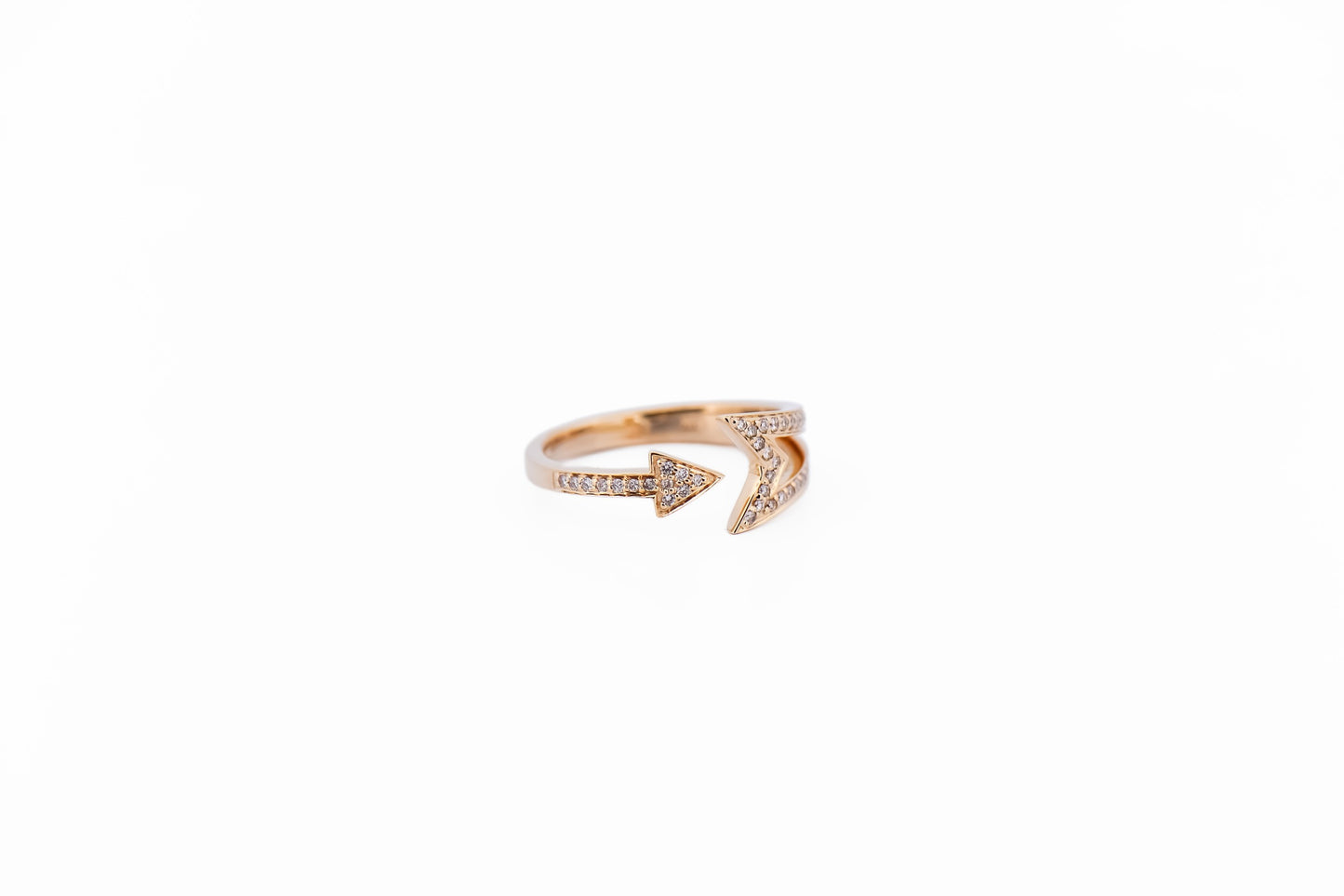 Modern Diamond Arrow Ring in Yellow Gold