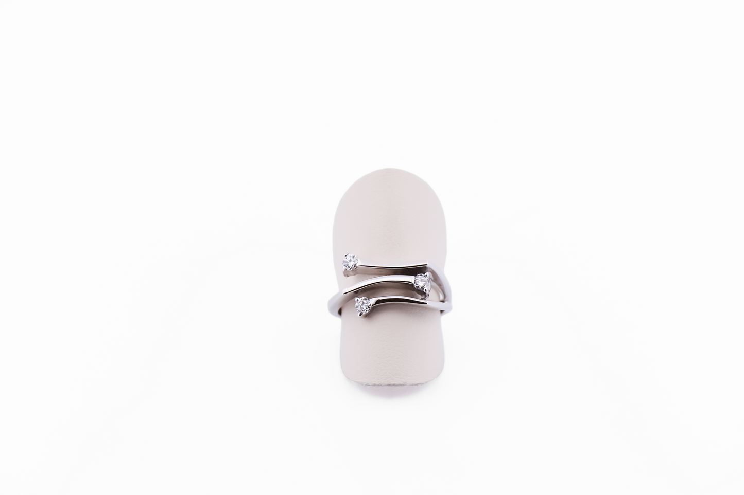 Modern Freeform Diamond Right-Hand Ring in White Gold