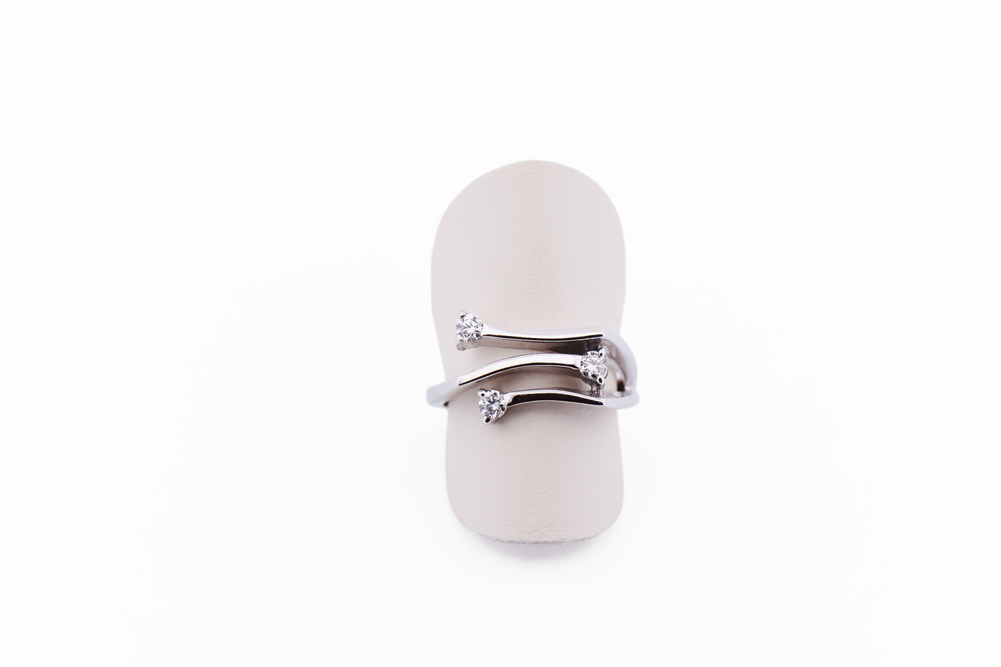 Modern Freeform Diamond Right-Hand Ring in White Gold