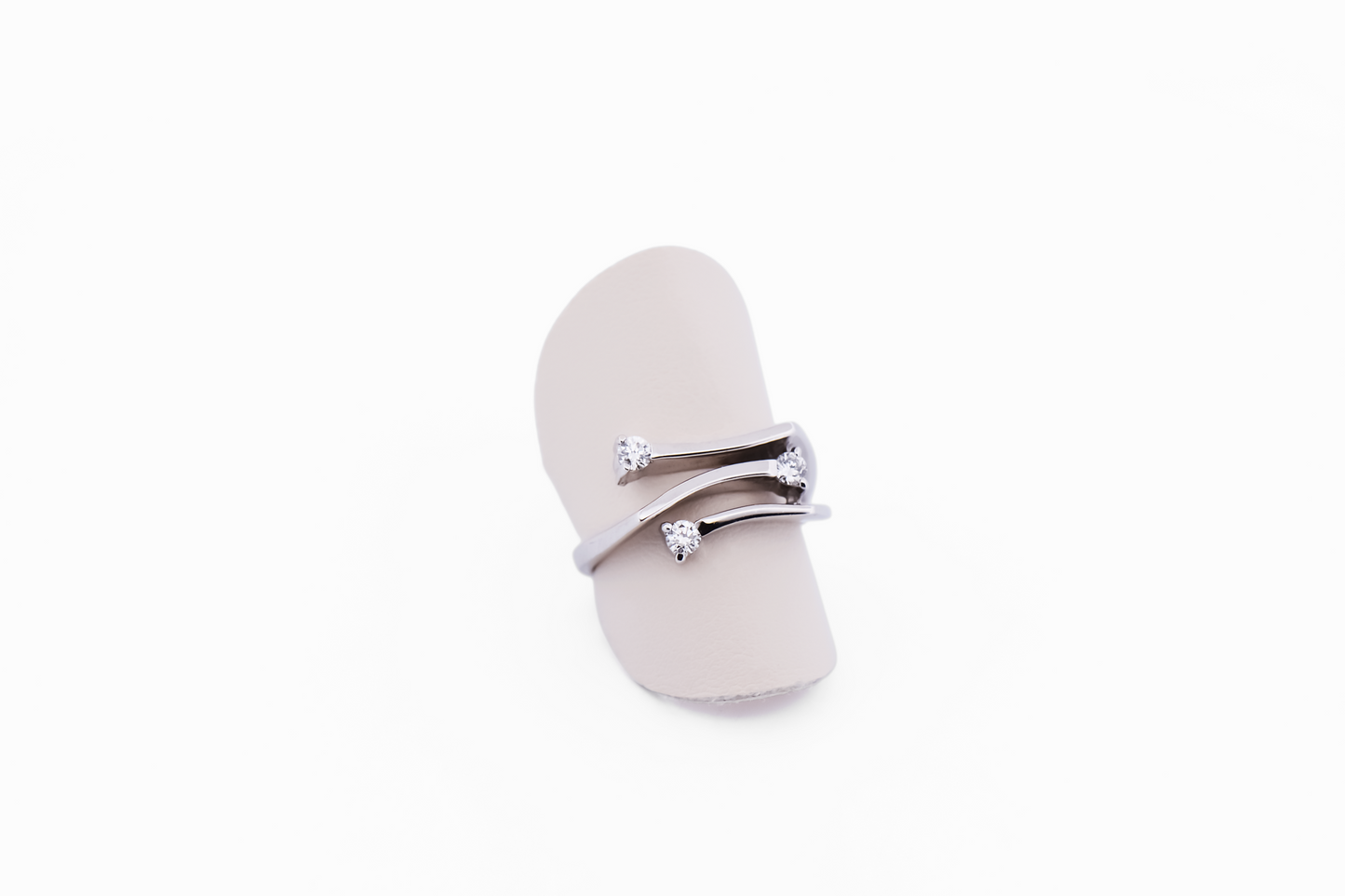 Modern Freeform Diamond Right-Hand Ring in White Gold