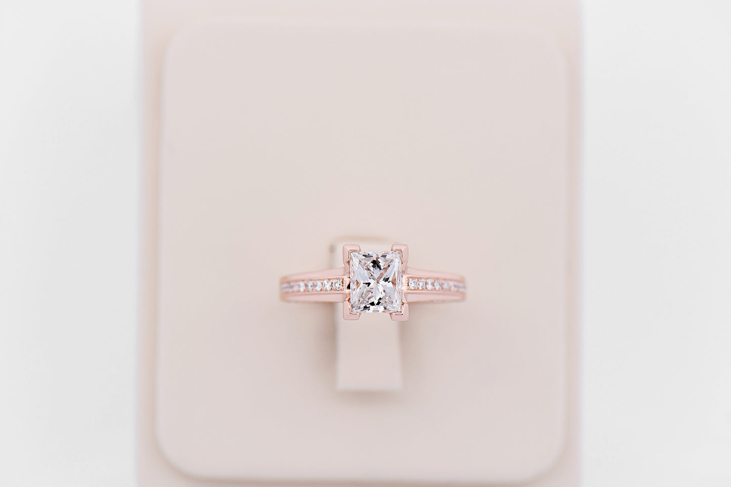 Modern Rose Gold Engagement Ring with 1ct Princess Cut Diamond