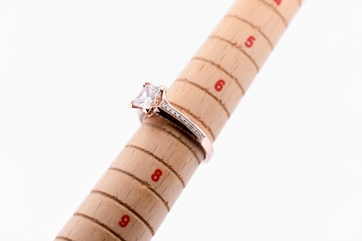 Modern Rose Gold Engagement Ring with 1ct Princess Cut Diamond