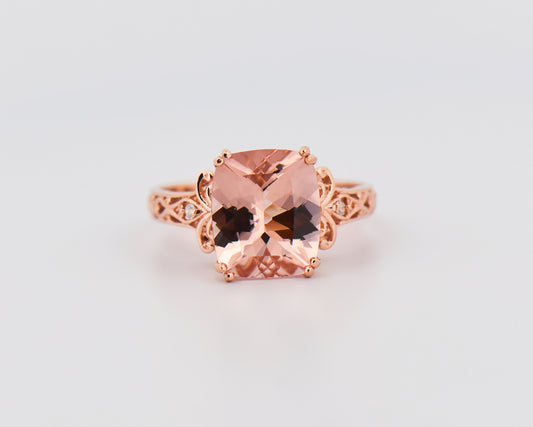 Morganite Engagement Ring in Rose Gold