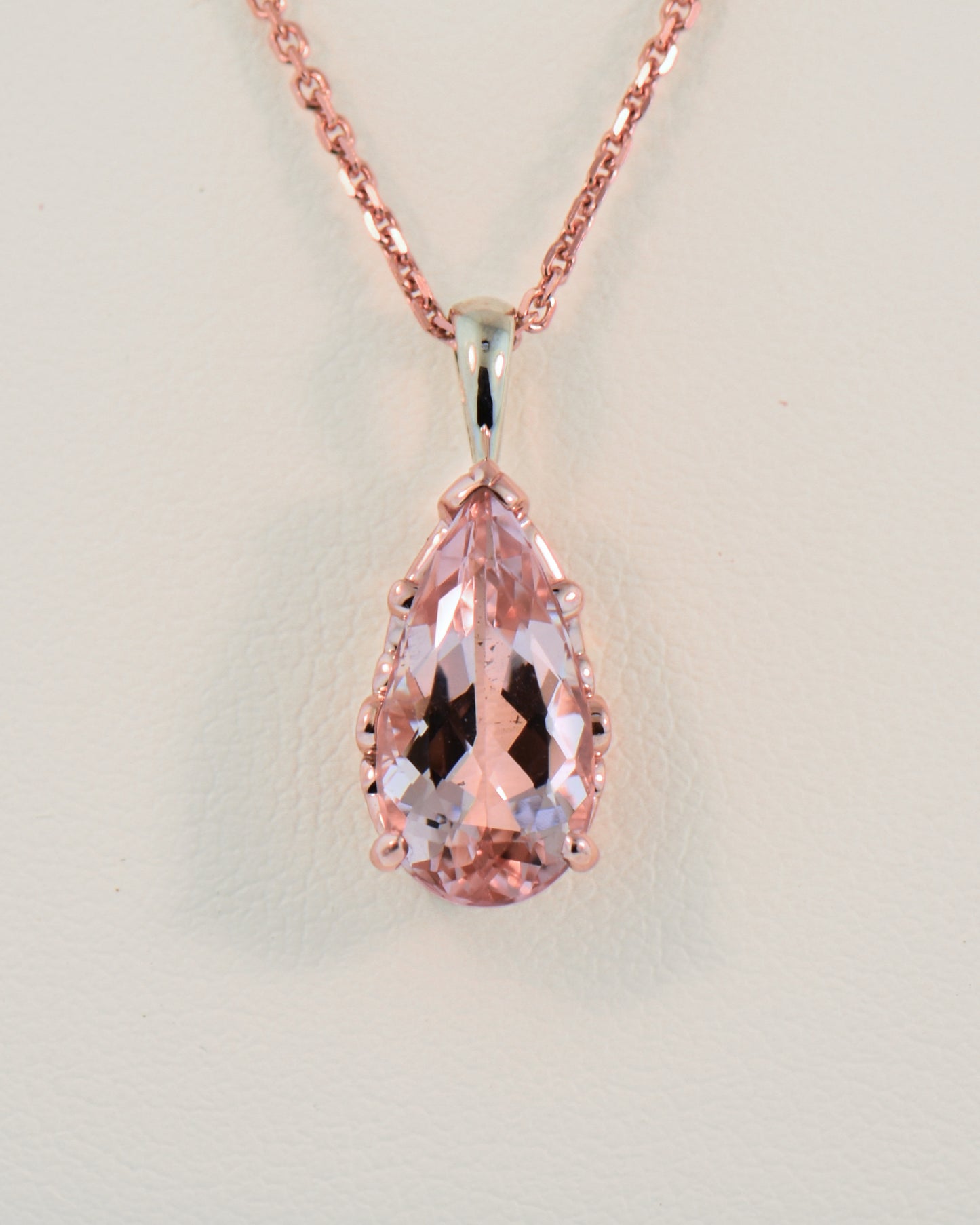 Pear Shape Nigerian Morganite Solitaire Pendant