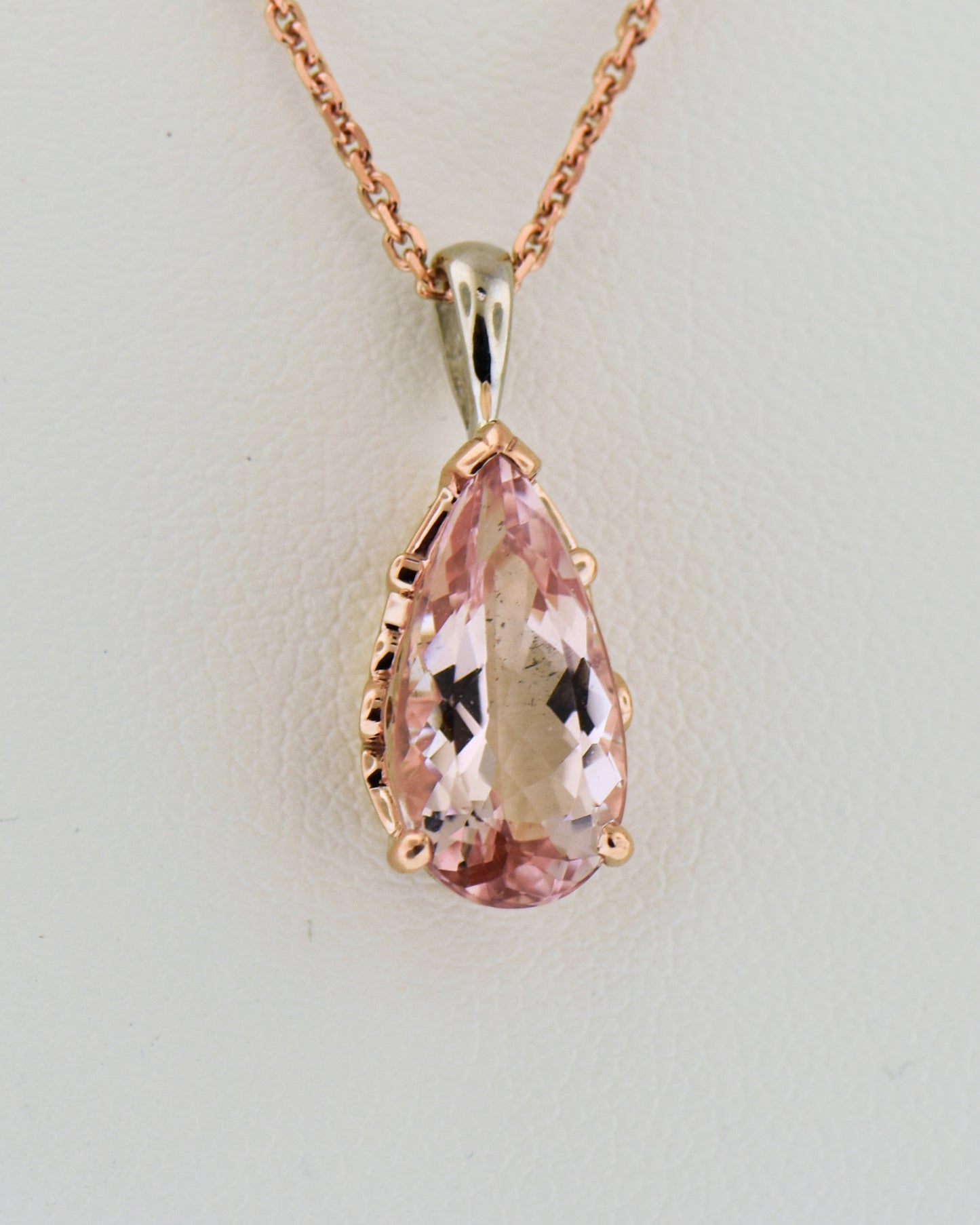 Pear Shape Nigerian Morganite Solitaire Pendant