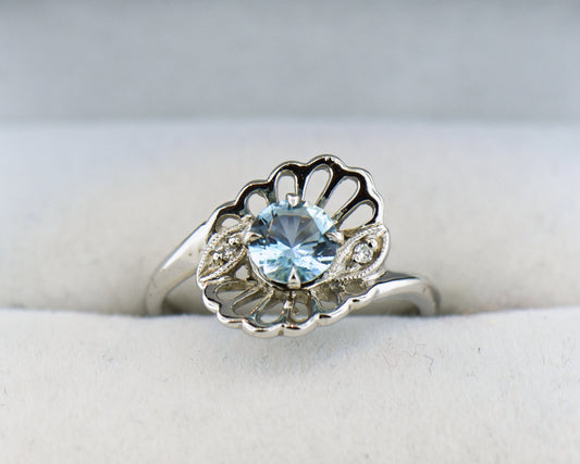 Rare Mt. Antero Aquamarine Engagement Ring