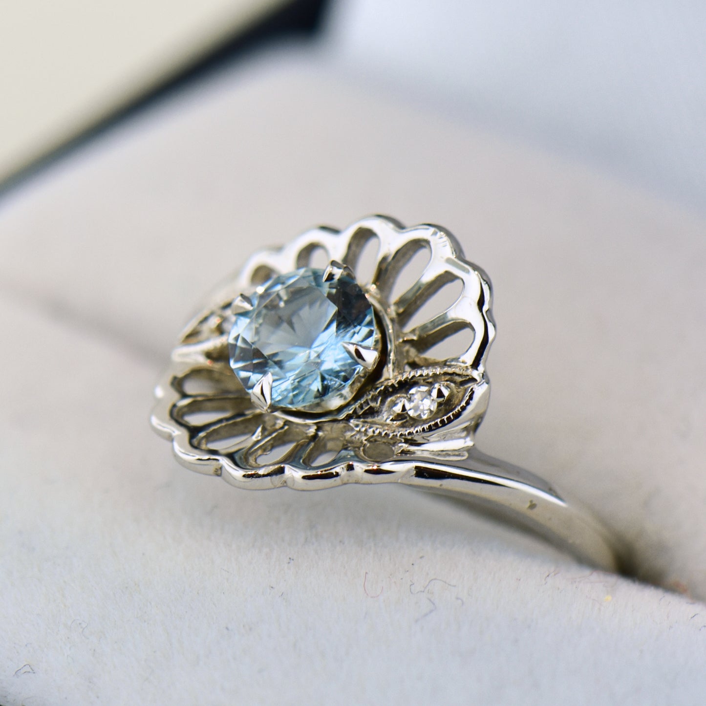 Rare Mt. Antero Aquamarine Engagement Ring