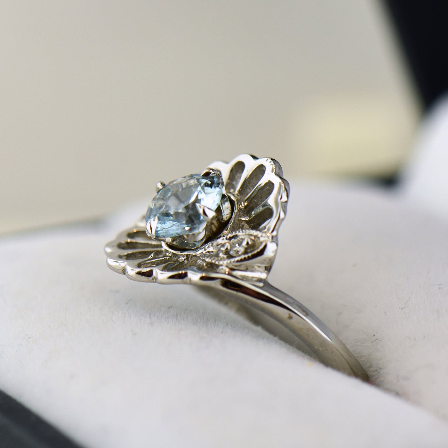 Rare Mt. Antero Aquamarine Engagement Ring