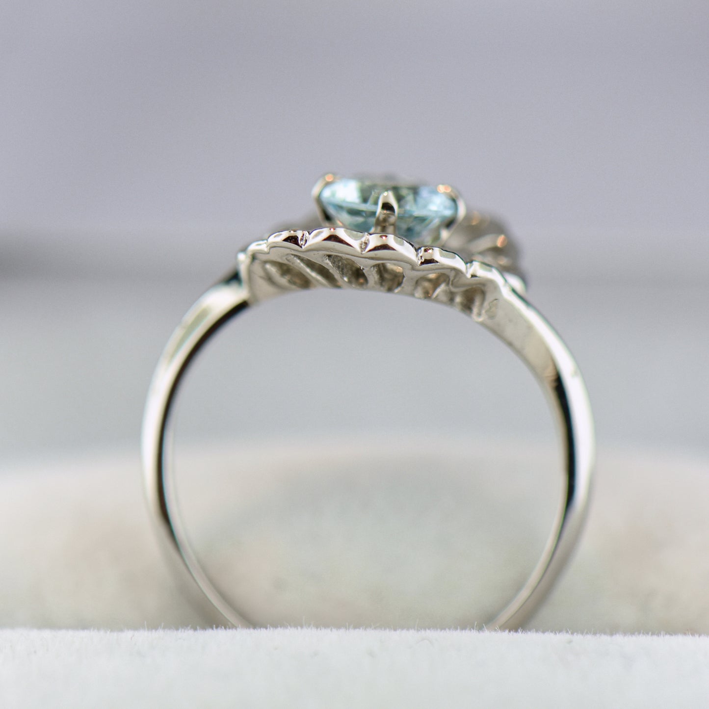 Rare Mt. Antero Aquamarine Engagement Ring