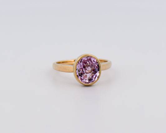 Natural & Unheated Light Pink Sapphire Solitaire Ring