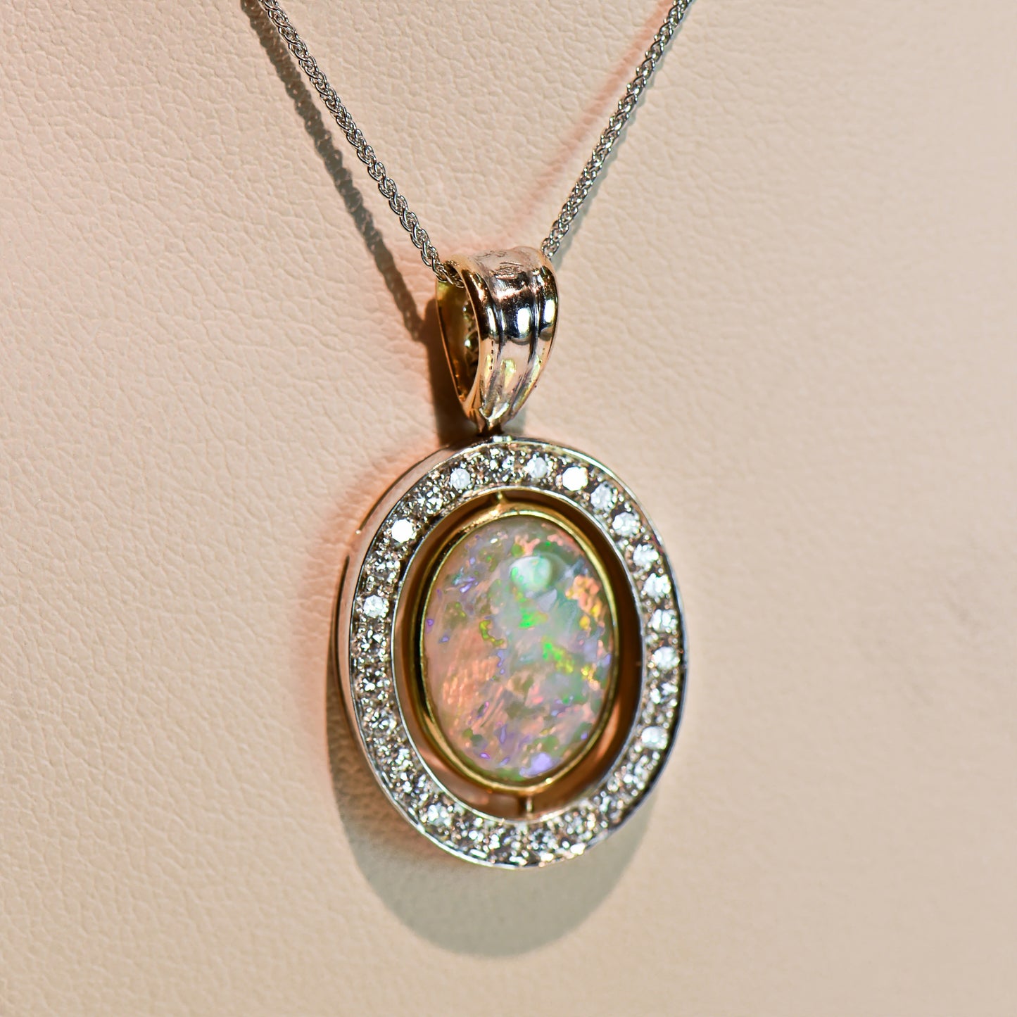 Reversible Opal Pendant with Diamond Accents